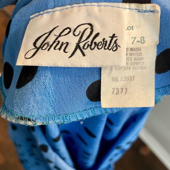 Vintage 1980s Women’s A-line Dress John Roberts Blue & Black Secretary Size 8 - Picture 9 of 12